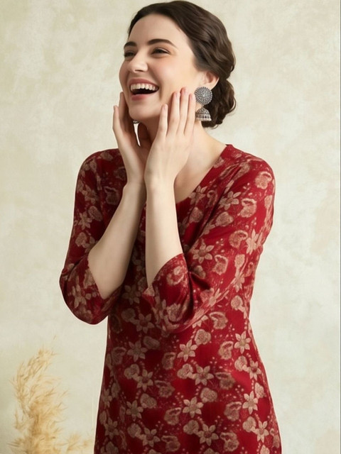 Jaipur Kurti Women Floral Printed Kurta - Image 5