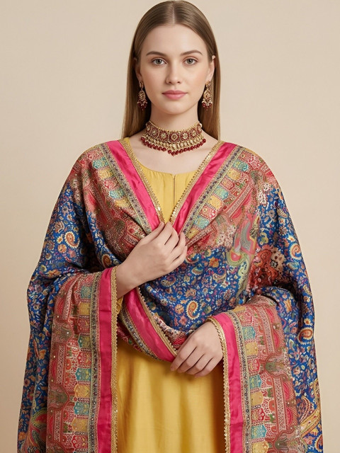 MUFFLY Ethnic Motifs Printed Dupatta - Image 3