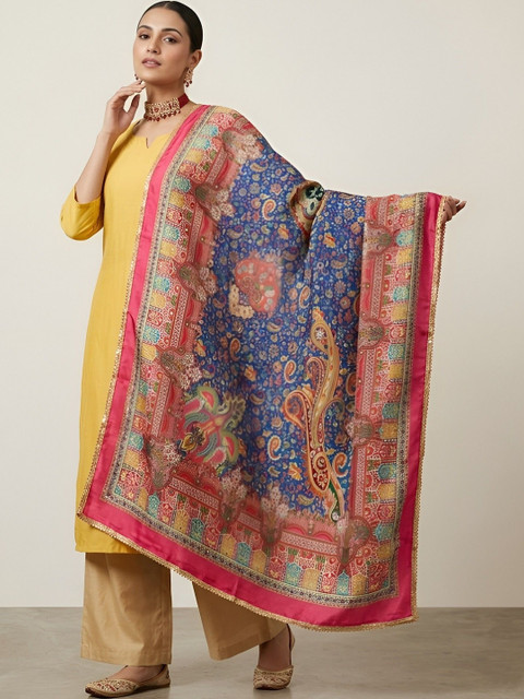 MUFFLY Ethnic Motifs Printed Dupatta