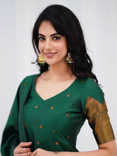 NAVYAAZRI Women Ethnic Motifs Regular Kurta with Trousers & With Dupatta - Image 6