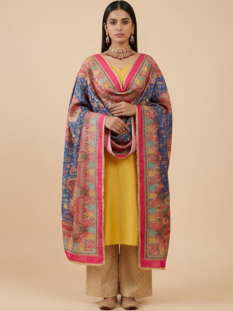 MUFFLY Ethnic Motifs Printed Dupatta - Image 5