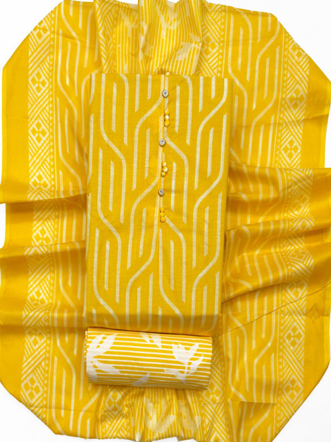 Mitera Printed Pure Cotton Unstitched Dress Material - Image 5