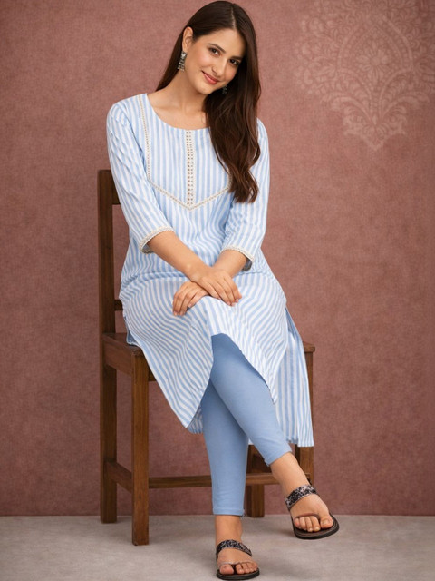 Jevi Prints Women Printed Thread Work Kurta - Image 6