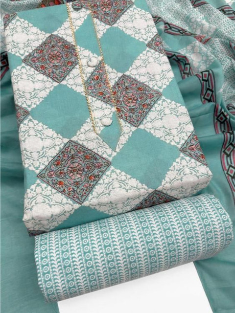 Mitera Printed Pure Cotton Unstitched Dress Material
