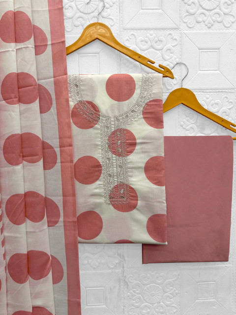 Mitera Printed Pure Cotton Unstitched Dress Material