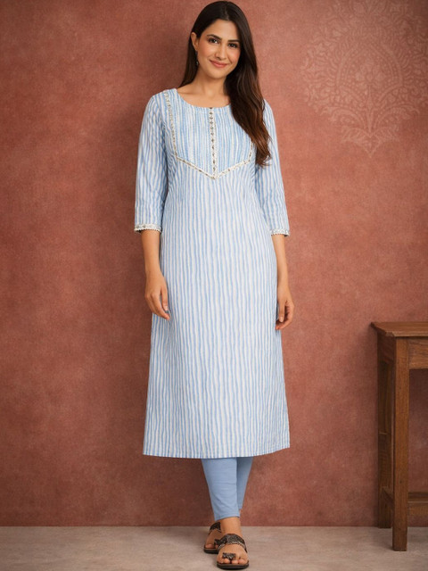 Jevi Prints Women Printed Thread Work Kurta