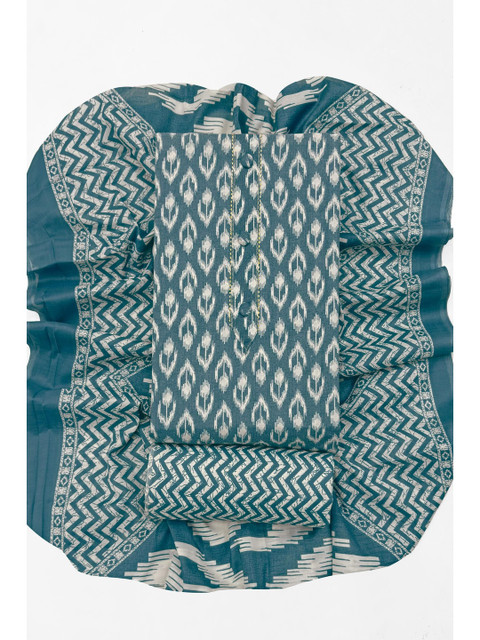 Mitera Printed Pure Cotton Unstitched Dress Material - Image 5