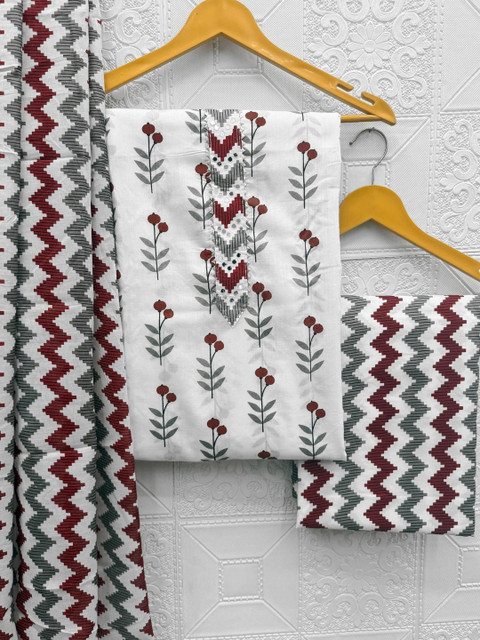 Mitera Printed Pure Cotton Unstitched Dress Material