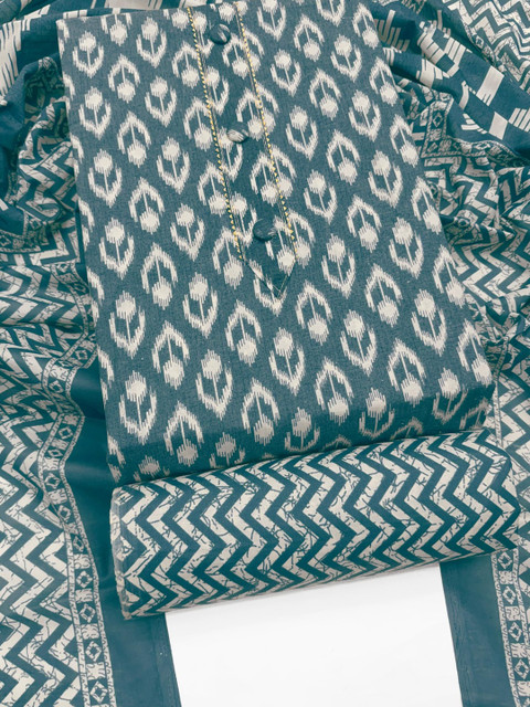 Mitera Printed Pure Cotton Unstitched Dress Material