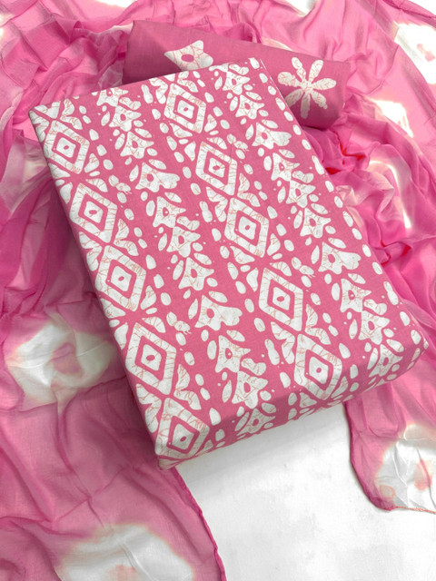 Mitera Printed Pure Cotton Unstitched Dress Material