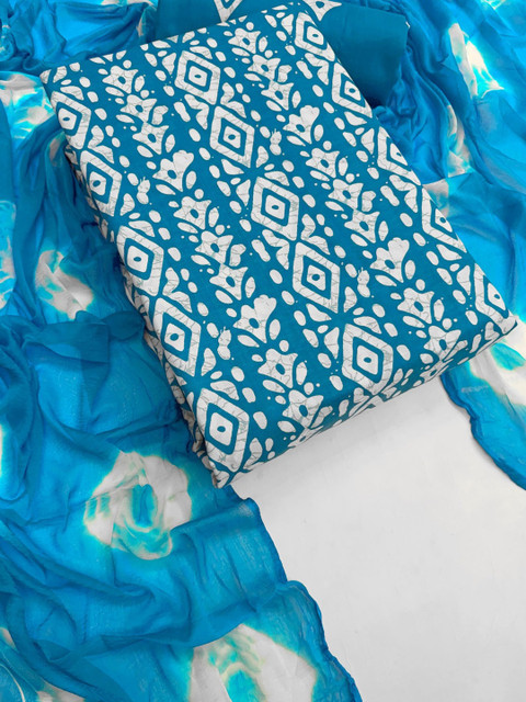 Mitera Printed Pure Cotton Unstitched Dress Material - Image 6