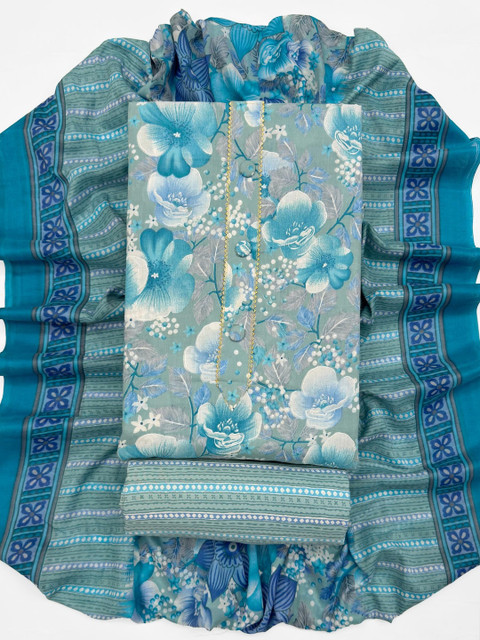 Mitera Printed Pure Cotton Unstitched Dress Material - Image 2