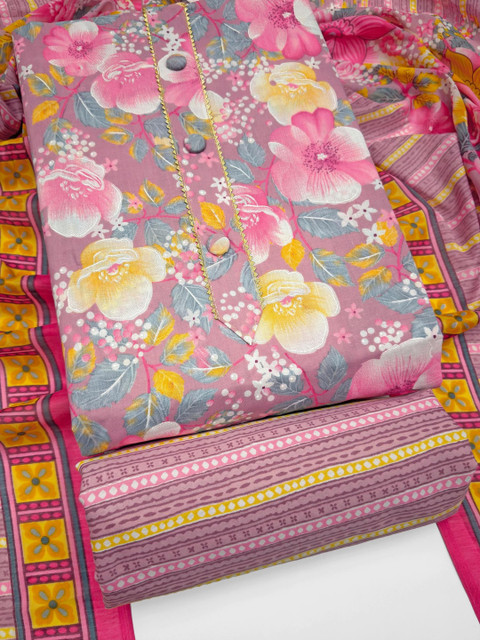 Mitera Printed Pure Cotton Unstitched Dress Material