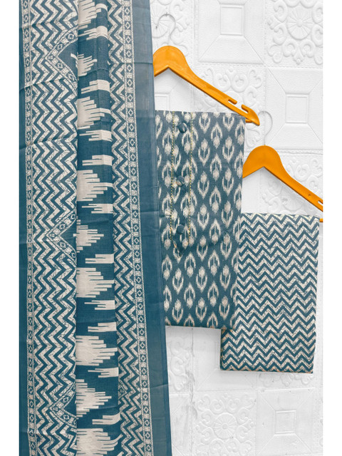 Mitera Printed Pure Cotton Unstitched Dress Material - Image 4