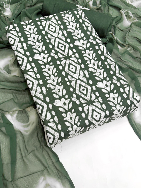 Mitera Printed Pure Cotton Unstitched Dress Material - Image 4