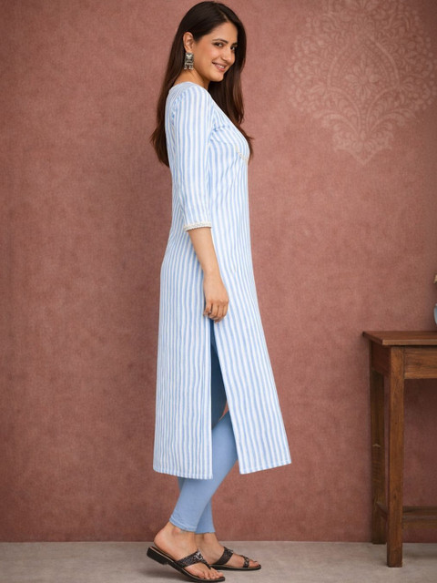 Jevi Prints Women Printed Thread Work Kurta - Image 5