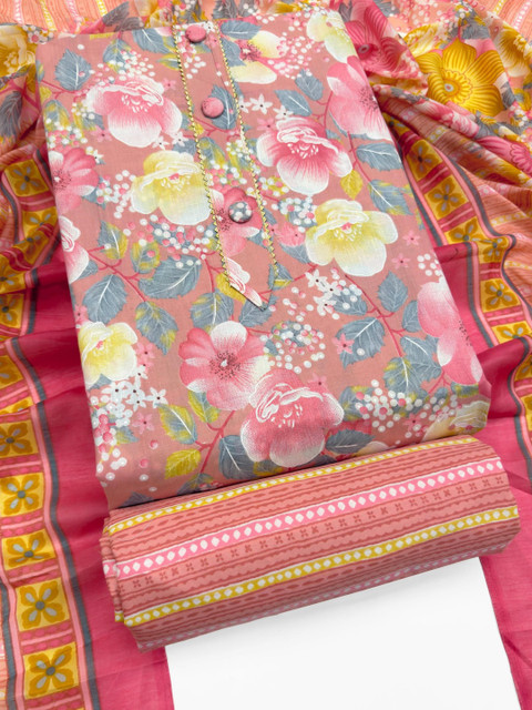 Mitera Printed Pure Cotton Unstitched Dress Material