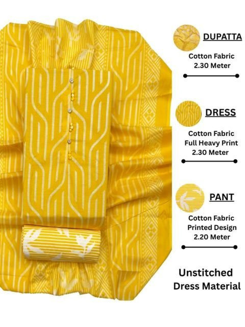 Mitera Printed Pure Cotton Unstitched Dress Material - Image 2