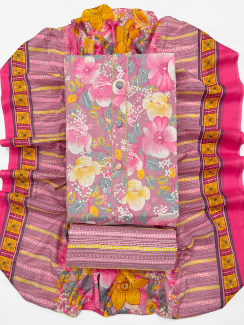 Mitera Printed Pure Cotton Unstitched Dress Material - Image 2