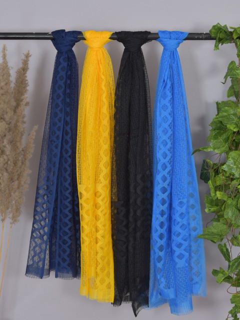 Kuhika Selection Of 5 Geometric Woven Design Cotton Dupattas
