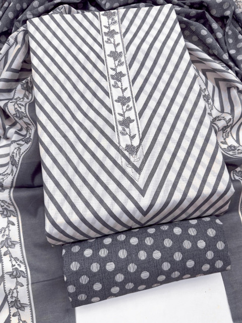 Mitera Printed Pure Cotton Unstitched Dress Material