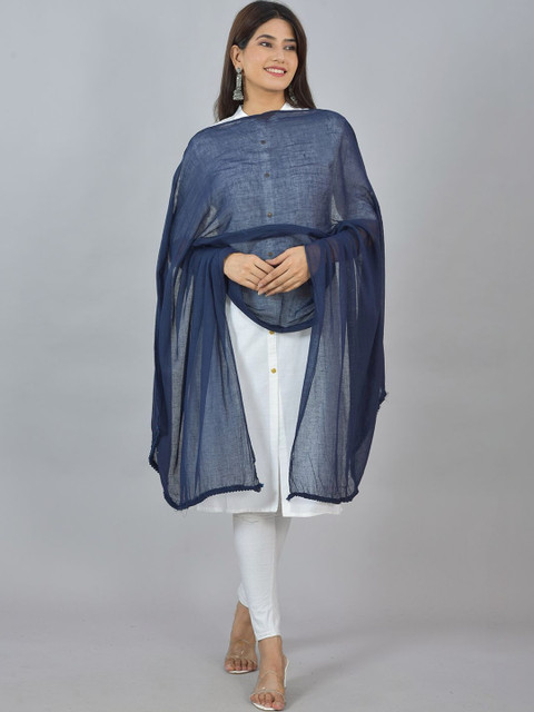 Kuhika Pack Of 5 Cotton Dupattas With Taping Border - Image 3