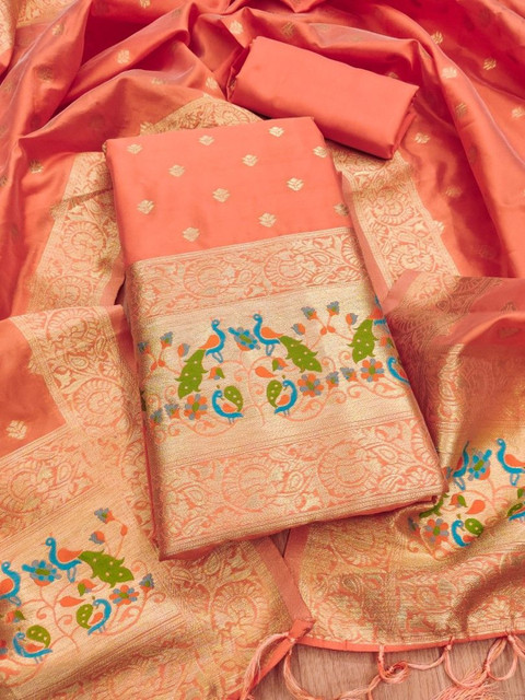 RAMRUT Art Silk Unstitched Dress Material