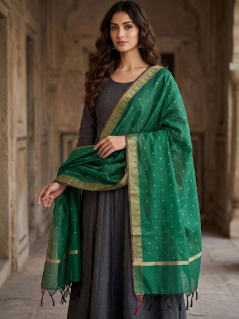 Dupatta Bazaar Ethnic Motifs Embroidered Dupatta with Zari