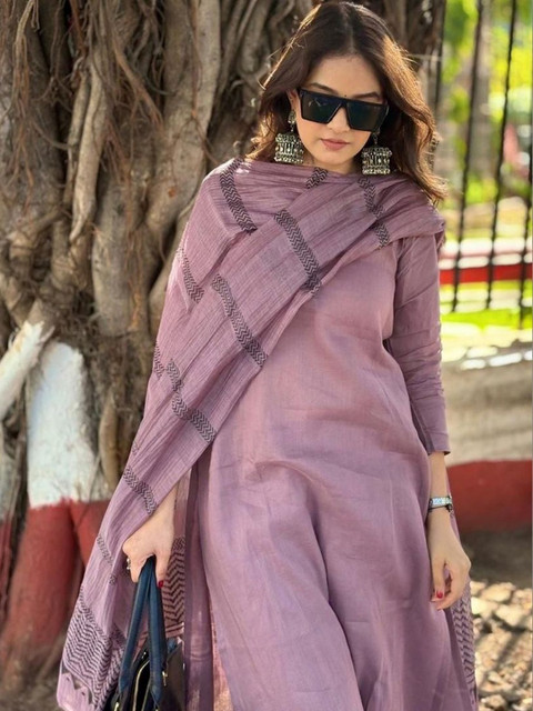 JK Design Studio Women Regular Kurta with Trousers & With Dupatta - Image 2