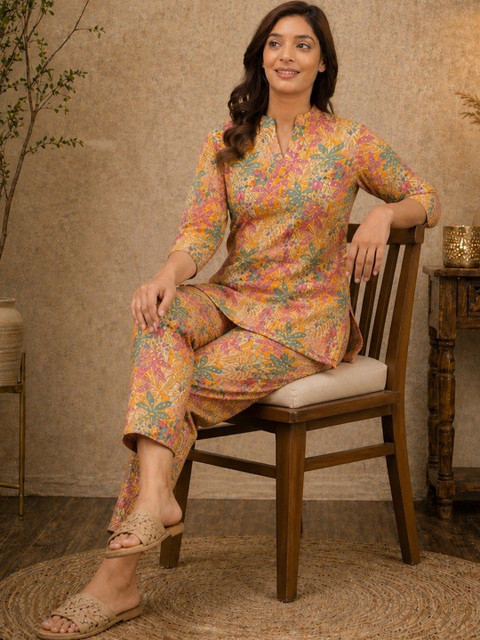 BAESD Floral Cotton Printed Tunic with Trousers - Image 5