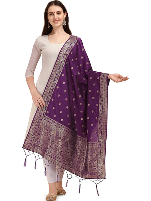 DEVANGI Ethnic Motifs Woven Design Zari Dupatta