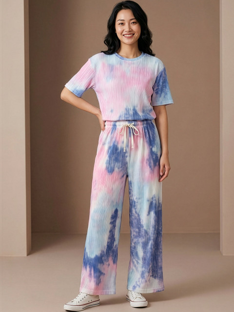 Lugo Printed Top With Trouser Co-Ords Set