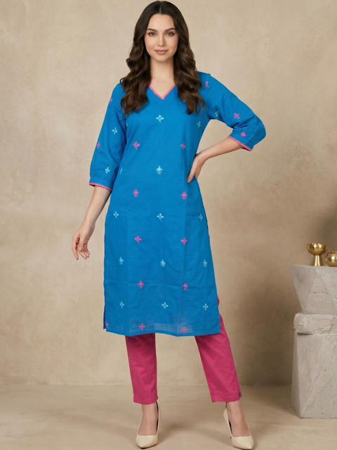 Sangria Women Ethnic Motifs Embroidered Kurta