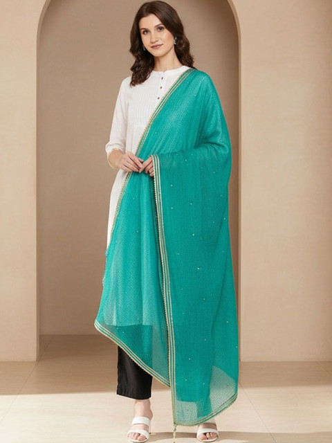 KALINI Women Kota Cotton Embellished Dupatta