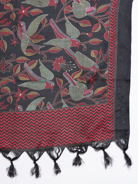 KALINI Ethnic Motifs Embroidered Dupatta with Thread Work - Image 4