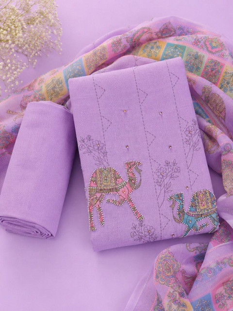 WaCraz Embroidered Unstitched Dress Material