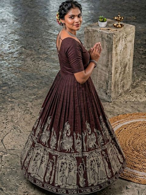 Rujave Ethnic Motifs Printed Cotton Maxi Dress - Image 3