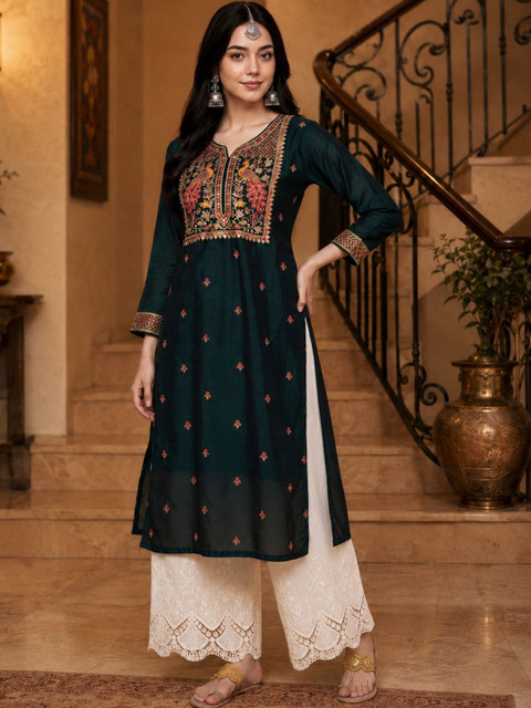 HOUSE OF SETHIA Women Ethnic Motifs Embroidered Thread Work Kurta