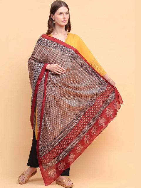 Moda Chales Printed Block Print Dupatta - Image 3