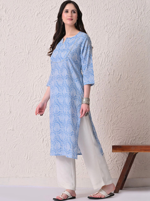 BAESD Women Paisley Printed Thread Work Kurta - Image 2