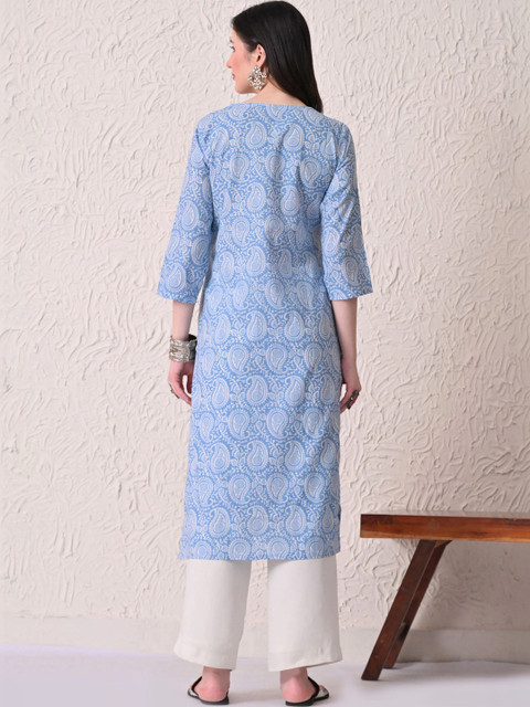 BAESD Women Paisley Printed Thread Work Kurta - Image 4