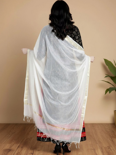 KALINI Woven Design Dupatta with Zari - Image 3