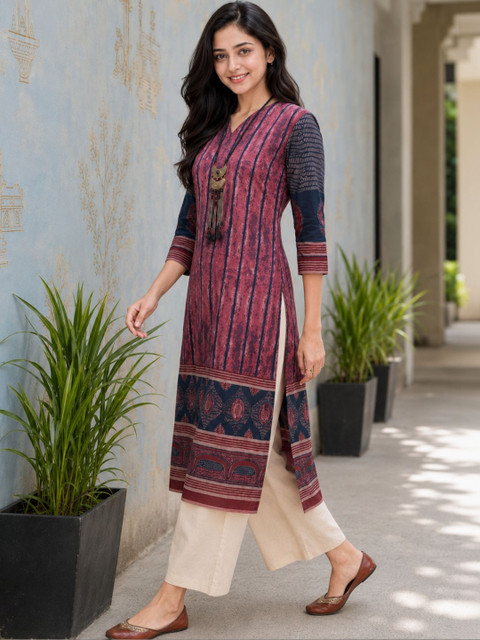 Sangria Women Ethnic Motifs Printed Indie Prints Kurta