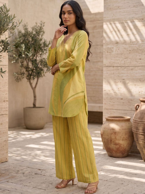 MASSTANI BY INDDUS Printed Tunic with Palazzos - Image 3