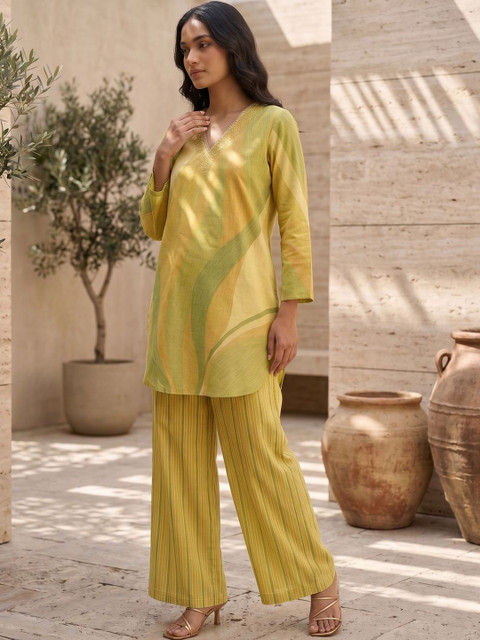 MASSTANI BY INDDUS Printed Tunic with Palazzos - Image 7