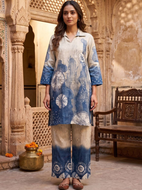 MASSTANI BY INDDUS Tie and Dye Dyed Tunic with Palazzos
