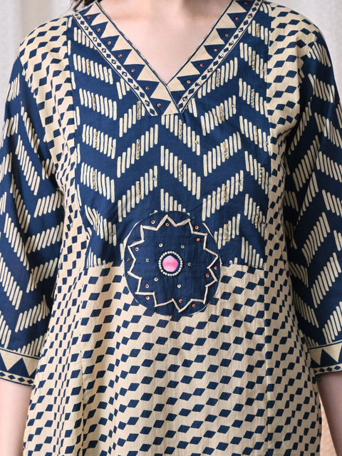MEERA FAB Women Printed Regular Pure Cotton Kurta with Trousers & With Dupatta - Image 3