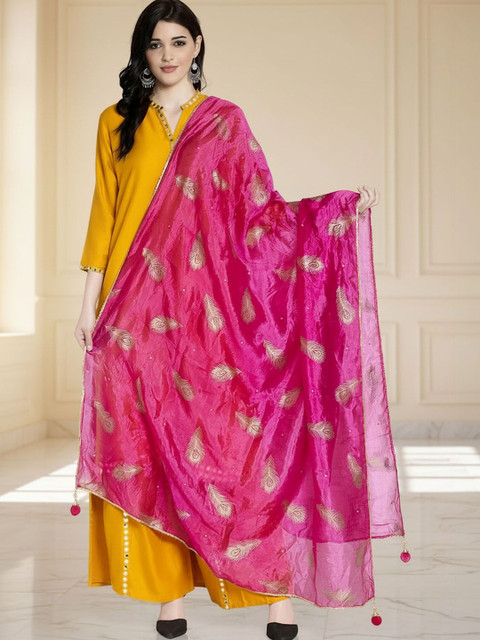 KALINI Ethnic Motifs Embroidered Dupatta with Thread Work