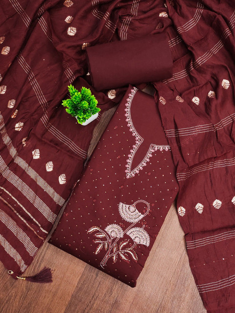 Rangtulika Ethnics Embroidered Unstitched Dress Material
