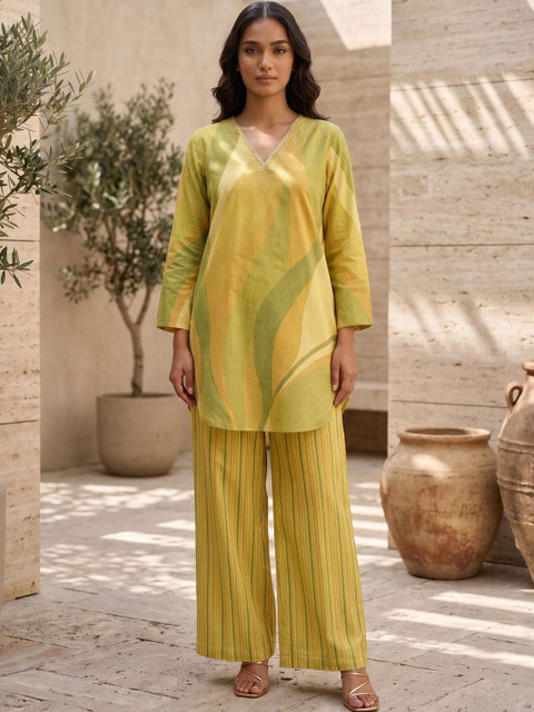 MASSTANI BY INDDUS Printed Tunic with Palazzos